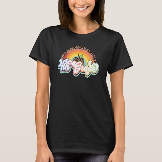 Rainbow Leopard 4e klas docent student terug naar T-shirt (Voorkant)