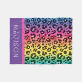 Rainbow Leopard Animal Print Pattern Baby Girl Fleece Deken (Voorkant (Horizontaal))