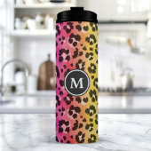Rainbow Leopard Animal Print Pattern Monogramed Thermosbeker