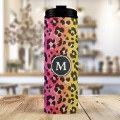 Rainbow Leopard Animal Print Pattern Monogramed Thermosbeker