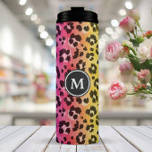 Rainbow Leopard Animal Print Pattern Monogramed Thermosbeker