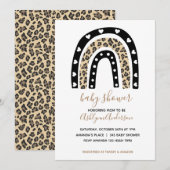 Rainbow Leopard Baby shower Invitation Kaart (Voorkant / Achterkant)