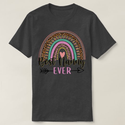 Rainbow Leopard Best Nanny Ever Moederdag Mothe T-shirt (Design voorkant)