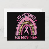 Rainbow Leopard Breast Cancer Bewustheid Oktober W Briefkaart (Voorkant / Achterkant)