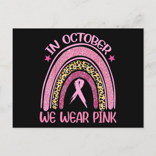 Rainbow Leopard Breast Cancer Bewustheid Oktober W Briefkaart (Voorkant)