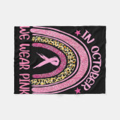 Rainbow Leopard Breast Cancer Bewustheid Oktober W Fleece Deken (Voorkant (Horizontaal))