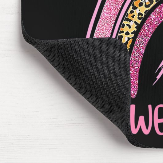 Rainbow Leopard Breast Cancer Bewustheid Oktober W Muismat (Hoek)