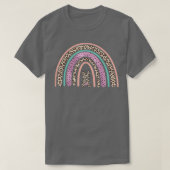 Rainbow Leopard Bunny Egg Hunting Women op paasdag T-shirt (Design voorkant)