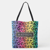 Rainbow Leopard Cheetah Animal Print Patroon Tote Bag (Achterkant)