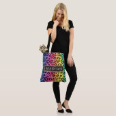 Rainbow Leopard Cheetah Animal Print Patroon Tote Bag (Op model)