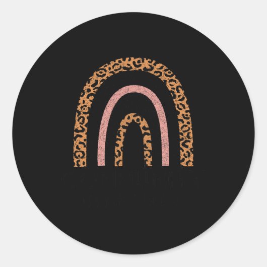 Rainbow Leopard Community Gezondheidswerker Vrouwe Ronde Sticker (Voorkant)