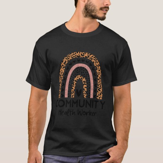 Rainbow Leopard Community Gezondheidswerker Vrouwe T-shirt (Voorkant)