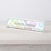 Rainbow Leopard Crayon School Docent Bureau Naambordje (Voorkant)