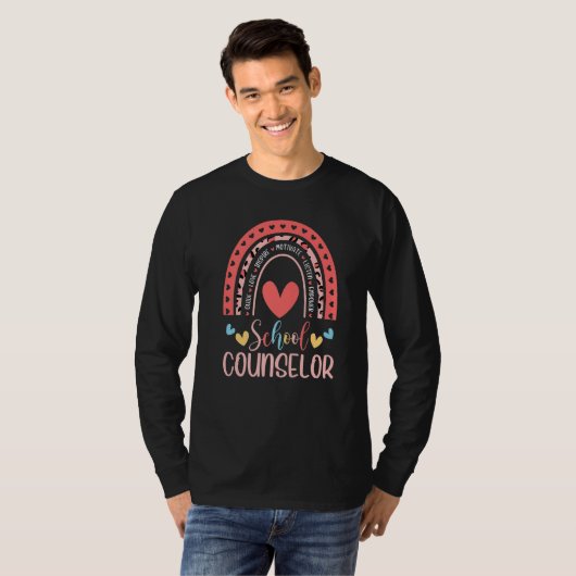 Rainbow Leopard Funny School Counseling School Cou T-shirt (Voorkant volledig)