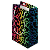 Rainbow Leopard Gift Bag Klein Cadeauzakje (Voorkant Gekanteld)