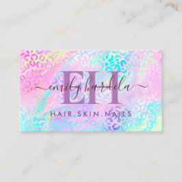 Rainbow Leopard Iridescent Professional Salon Visitekaartje