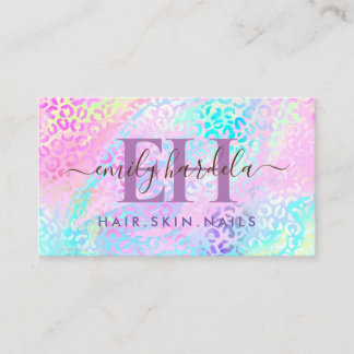 Rainbow Leopard Iridescent Professional Salon Visitekaartje