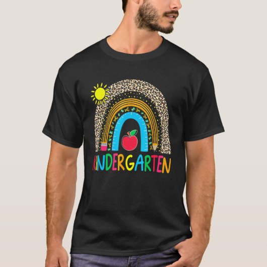 Rainbow Leopard Kindergarten Team Squad First Day T-shirt (Voorkant)