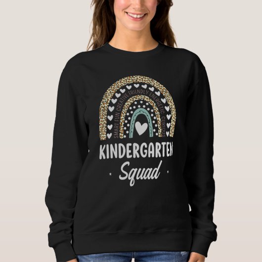 Rainbow Leopard Kindergarten Terug naar school Tea Trui (Voorkant)