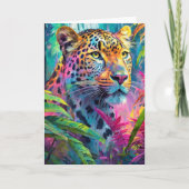 Rainbow Leopard Kleurrijke Moderne Abstracte Kunst Kaart (Voorkant)