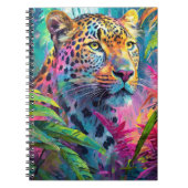 Rainbow Leopard Kleurrijke Moderne Abstracte Kunst Notitieboek (Voorkant)