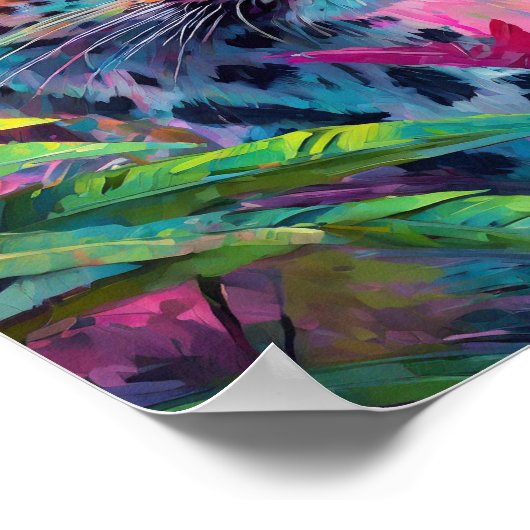 Rainbow Leopard Kleurrijke Moderne Abstracte Kunst Poster (Hoek)