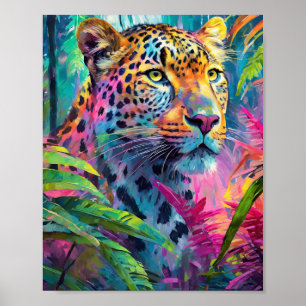 Rainbow Leopard Kleurrijke Moderne Abstracte Kunst Poster
