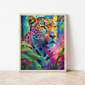 Rainbow Leopard Kleurrijke Moderne Abstracte Kunst Poster