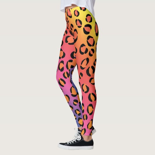 Rainbow Leopard Leggings Animal Print Jaguar (Links)