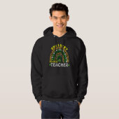 Rainbow Leopard One Lucky 3rd Grade Teacher St Pat Hoodie (Voorkant volledig)
