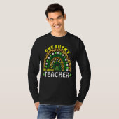 Rainbow Leopard One Lucky 3rd Grade Teacher St Pat T-shirt (Voorkant volledig)