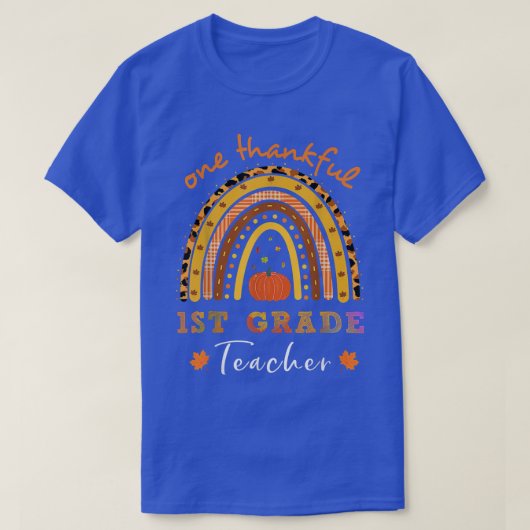 Rainbow Leopard One Thankful 1st Grade Teacher Tha T-shirt (Design voorkant)