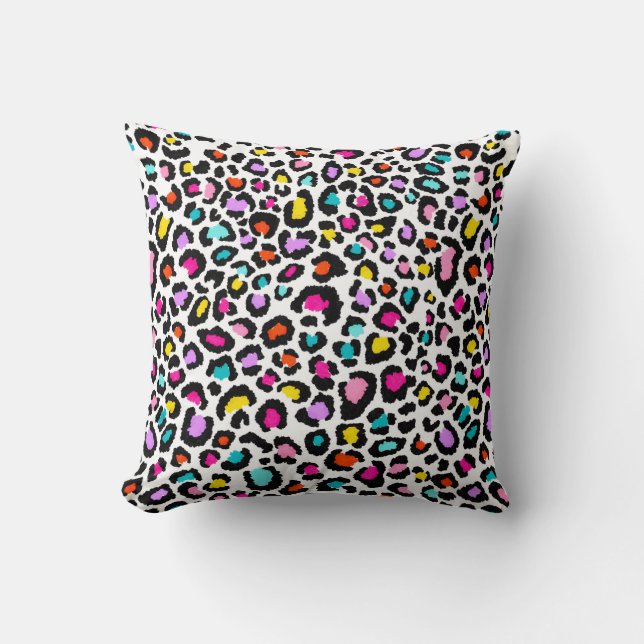 Rainbow Leopard Pattern Kussen (Voorkant)