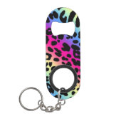 Rainbow Leopard Pattern Mini Flessenopener (Voorkant)