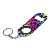 Rainbow Leopard Pattern Mini Flessenopener (Voorkant Gekanteld)