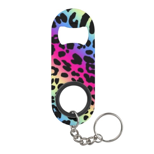 Rainbow Leopard Pattern Mini Flessenopener (Achterkant)