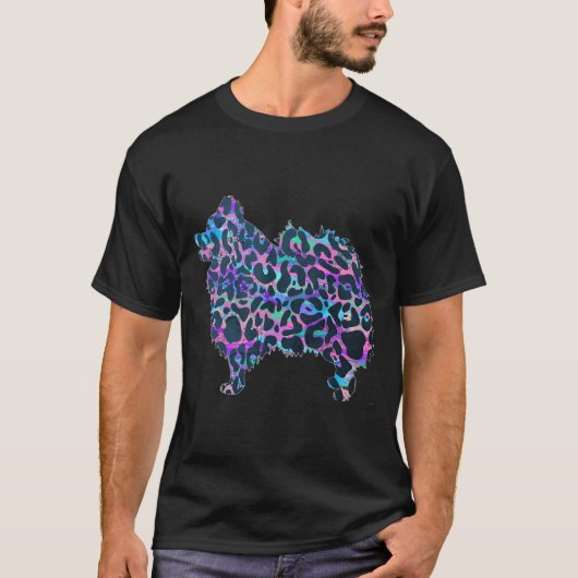 Rainbow Leopard Pomeranian T-shirt (Voorkant)
