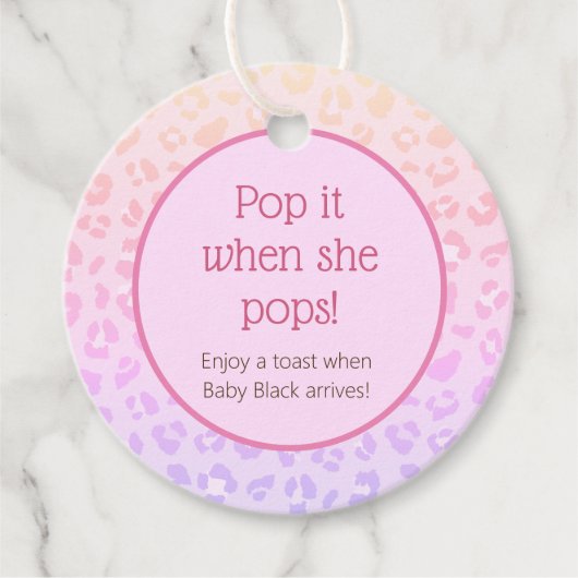 Rainbow Leopard Pop het als ze Pop Bedankjes Labels (Voorkant)