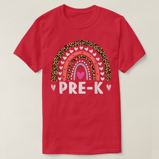 Rainbow Leopard Prek terug naar schoolleraar stude T-shirt (Design voorkant)