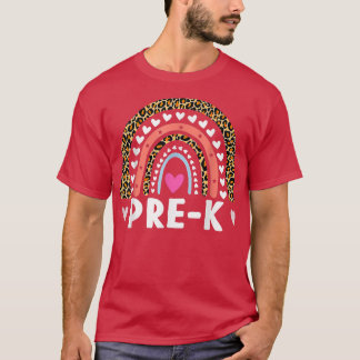 Rainbow Leopard Prek terug naar schoolleraar stude T-shirt