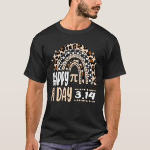 Rainbow Leopard Print 3 14 Symbool Happy Pi Day Fu T-shirt