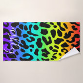 Rainbow Leopard Print Badhanddoek (Badhanddoek)