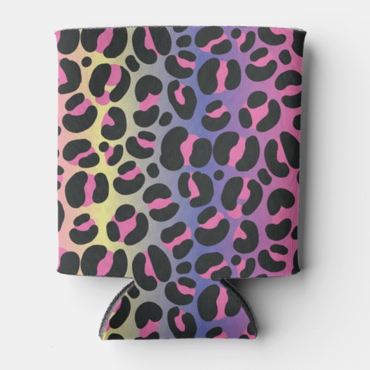 Rainbow Leopard Print Blikjeskoeler (Voorkant)