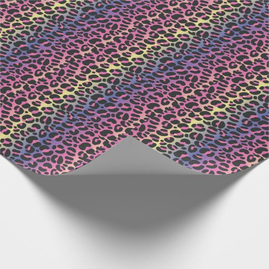 Rainbow Leopard Print Cadeaupapier (Hoek)