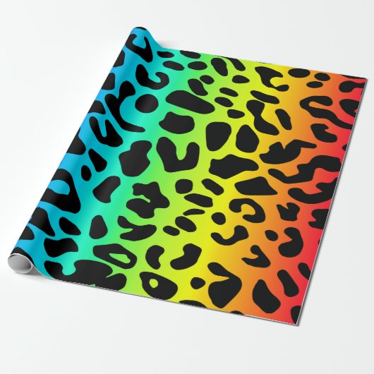 Rainbow Leopard Print Cadeaupapier (Uitgerold)