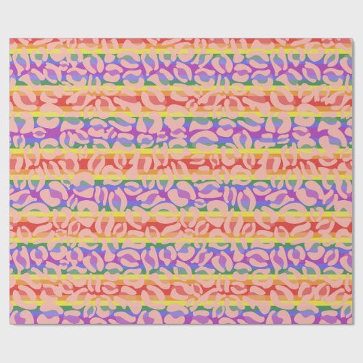 Rainbow Leopard Print Cadeaupapier (Vlak)