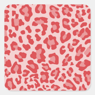 Rainbow Leopard Print Collectie - Rood Vierkante Sticker