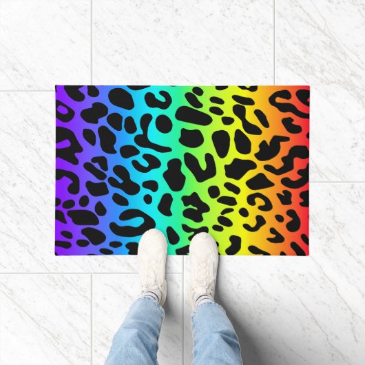 Rainbow Leopard Print Deurmat (Binnen)