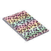 Rainbow Leopard print esthetisch Cheetah Patroon Notitieboek (Rechterzijde)