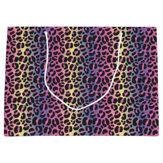Rainbow Leopard Print Groot Cadeauzakje (Voorkant)